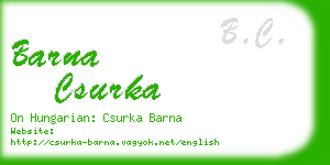 barna csurka business card